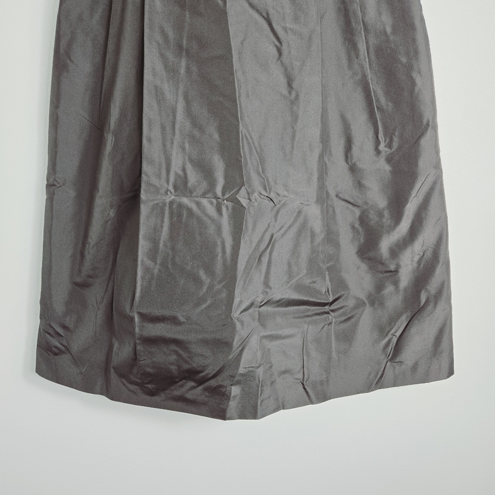 Ann Taylor Brown Fit And Flare Sleeveless Knee Length Silk Dress - Picture 3 of 7